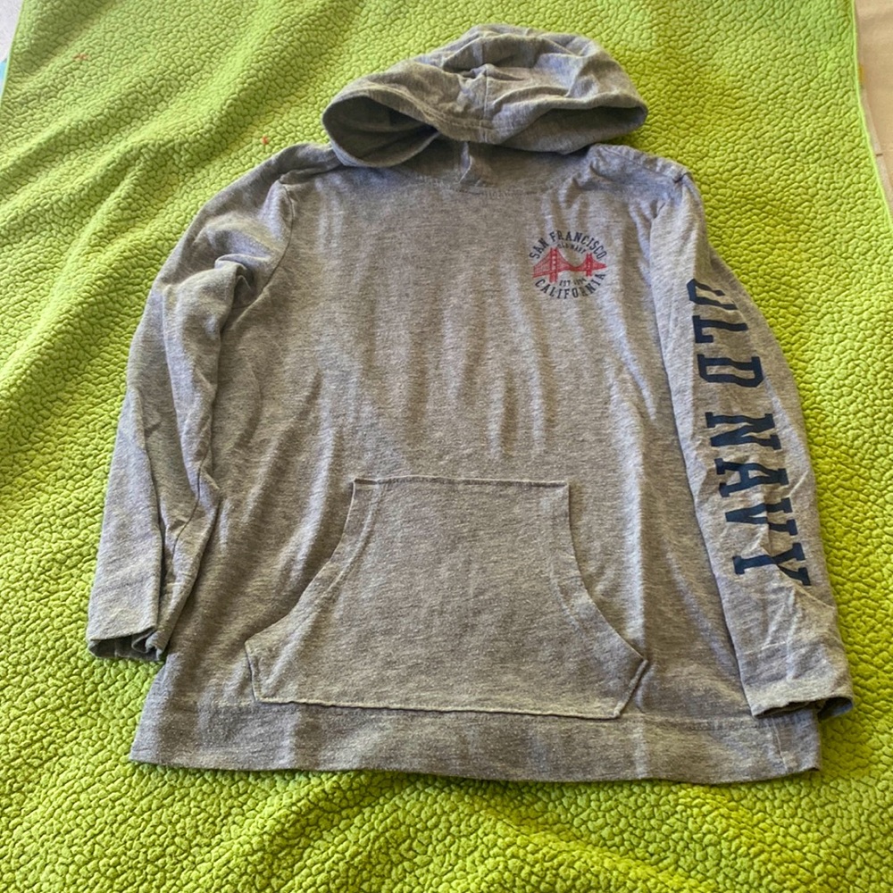 Long Sleeve Gray Hooded T-shirt